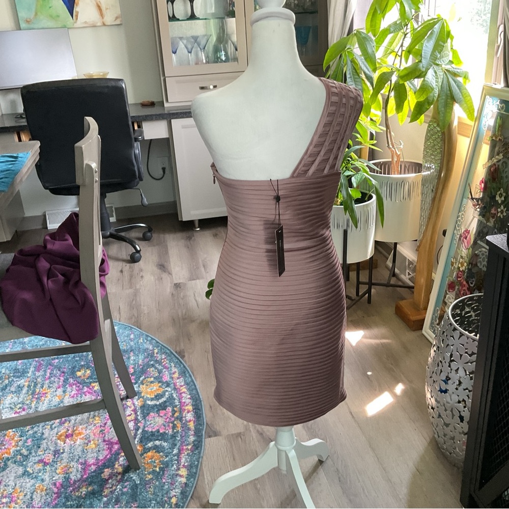 BCBG One Shoulder Blush Dress - Picture 3 of 11